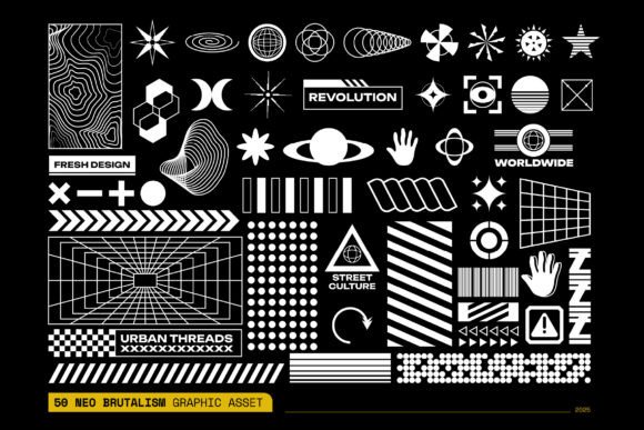 Neo Brutalism Graphic Asset Collection