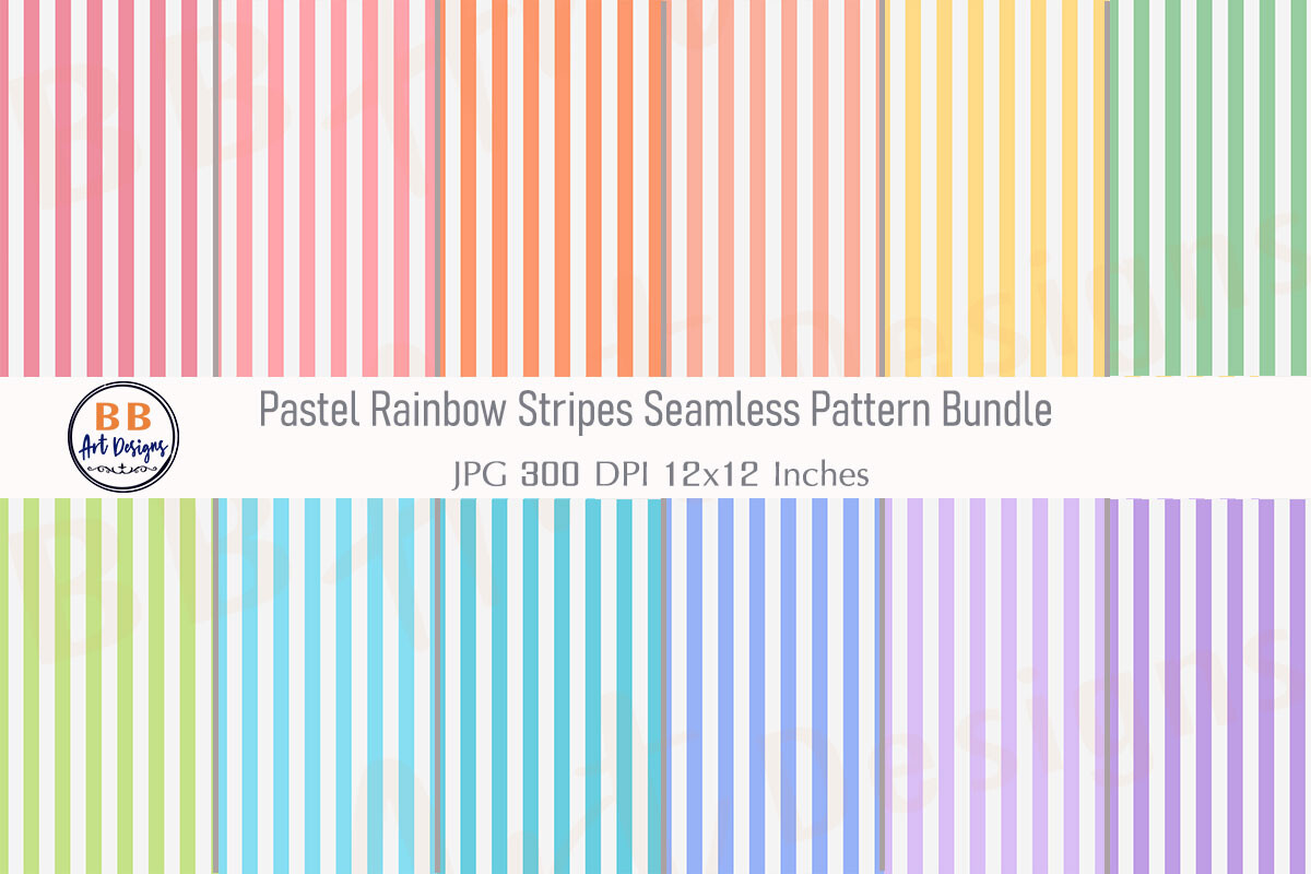 Pastel Rainbow Stripes Seamless Pattern