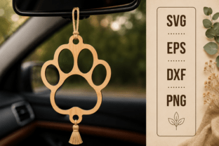 Paw Print Car Charm SVG · Creative Fabrica