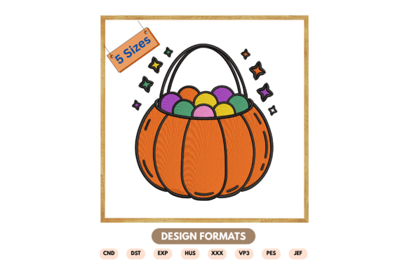 Pumpkin Candy Basket Embroidery File