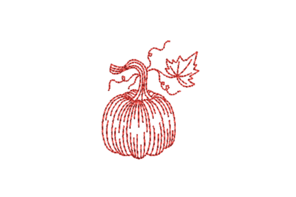 Pumpkin Line Art Machine Embroidery File