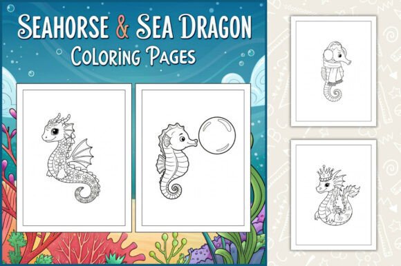 Seahorse & Sea Dragon Coloring Pages