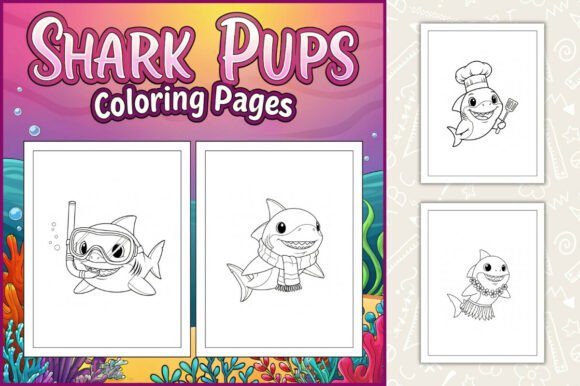 Shark Pups Coloring Pages for Kids