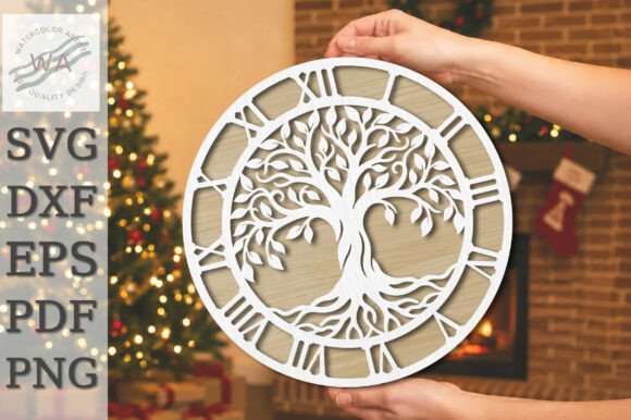 Tree of Life Clock Laser Cut SVG Laser Cutting By DreamForge 3D