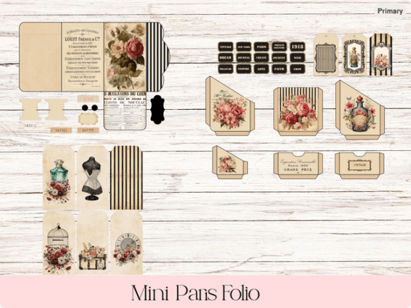 Vintage Paris Journal Folio