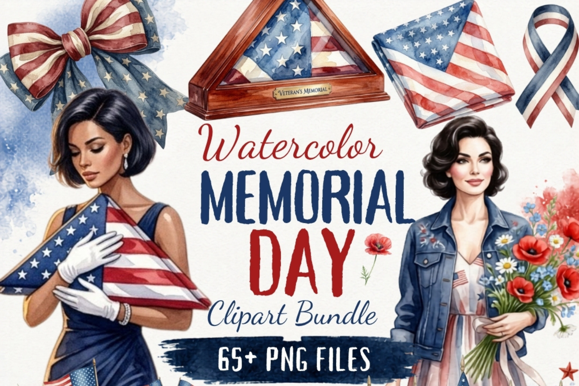 Watercolor Memorial Day Clipart Bundle Graphic by Tanya Kart · Creative ...