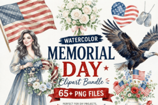 Watercolor Memorial Day Clipart Bundle Graphic by Tanya Kart · Creative ...