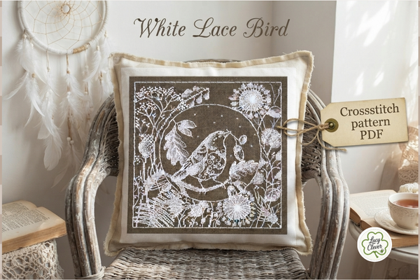 White Lace.Bird Digital Cross-Stitch PDF