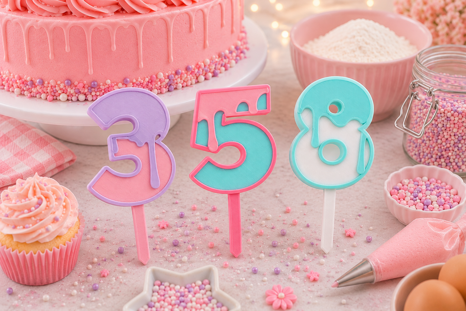 Dripping Number Cake Topper STL/3MF Set | 0-9 for Birthdays - Image 4