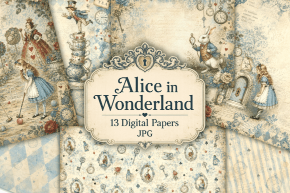 Alice in Wonderland Digital Papers
