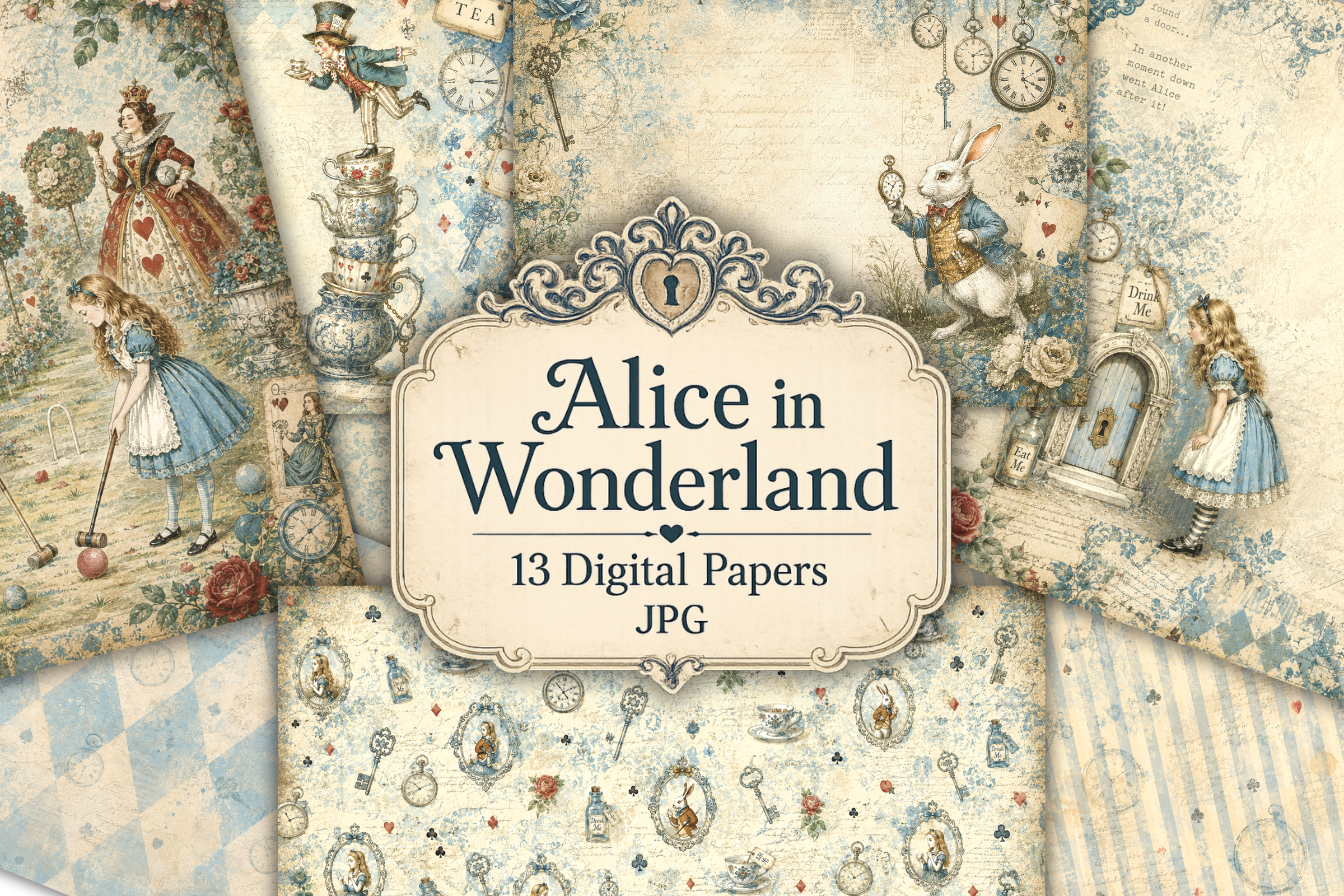 Alice in Wonderland Digital Papers