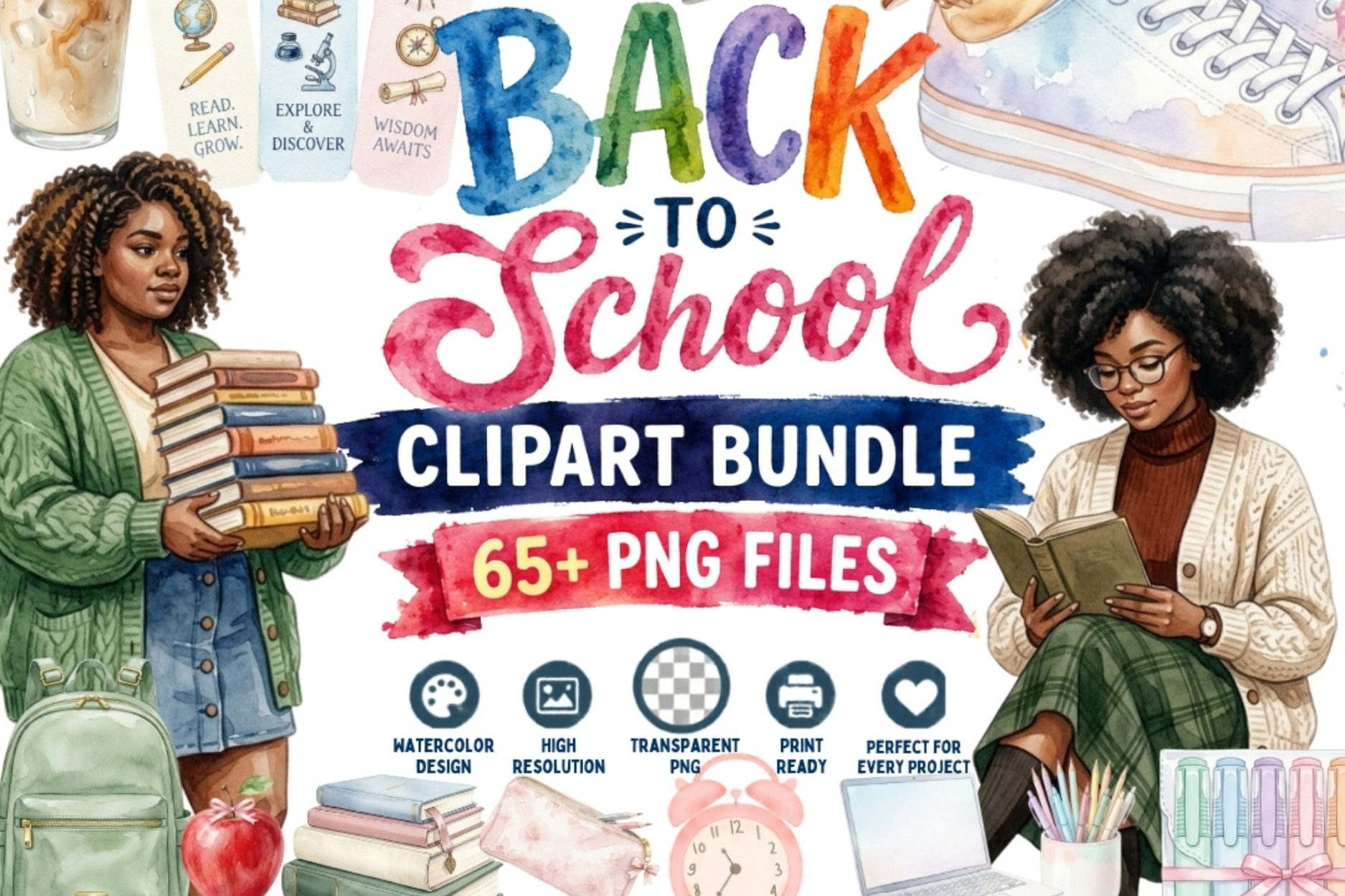 Back to School Aesthetic Clipart Bundle