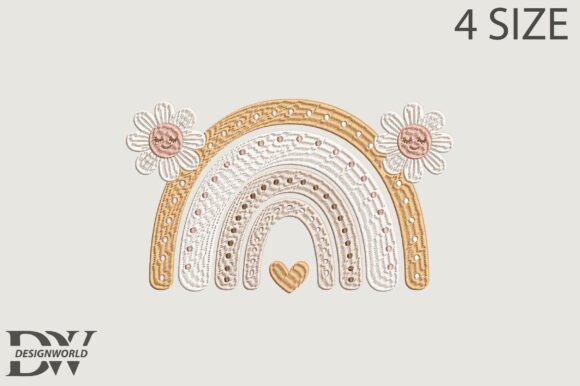 Boho Rainbow Embroidery Design