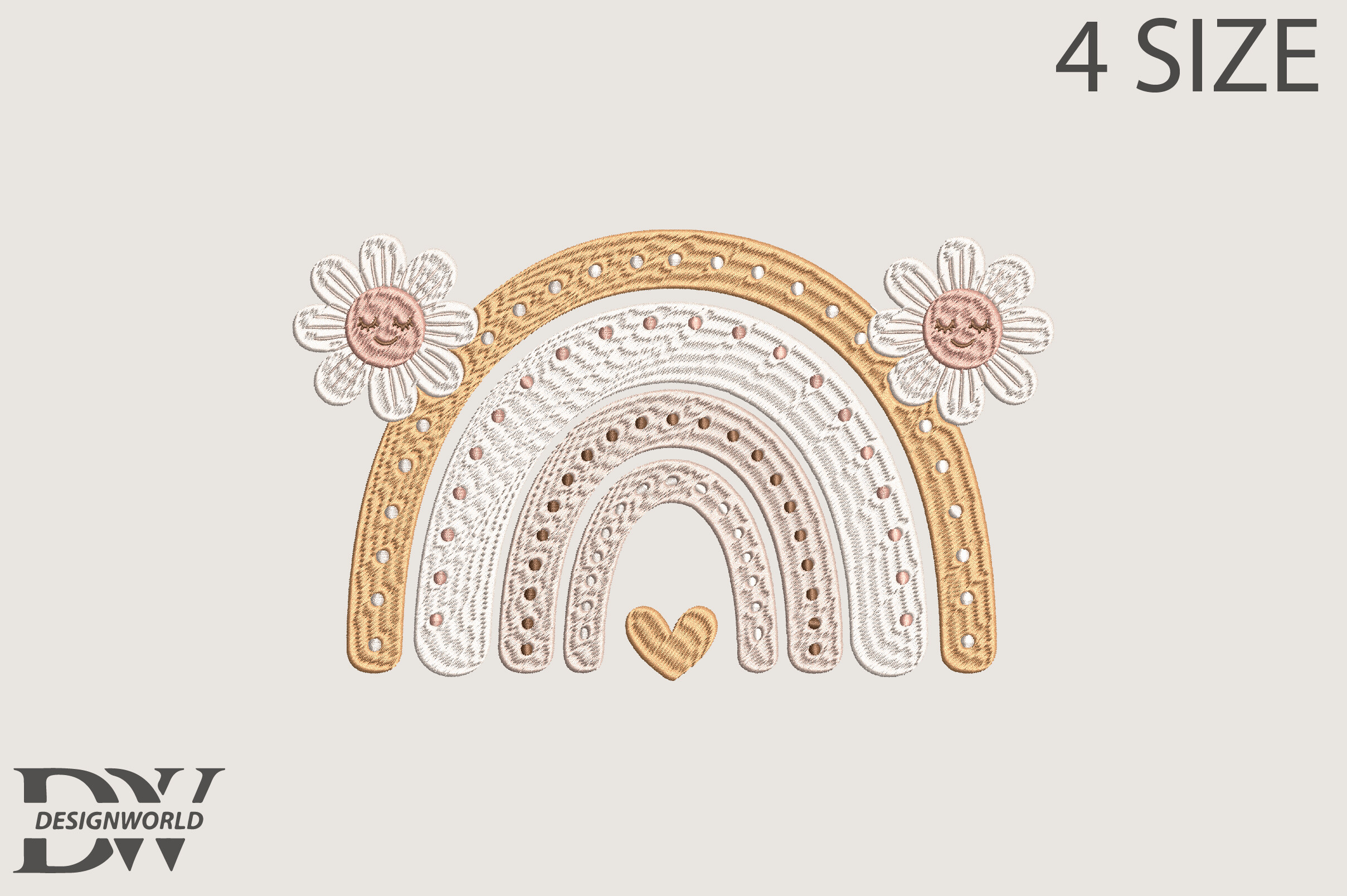 Boho Rainbow Embroidery Design