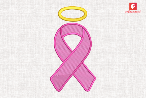 Breast Cancer Angel Halo Ribbon