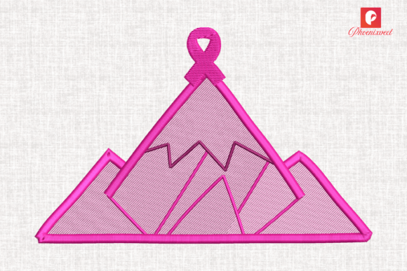 Breast Cancer Pink Mountain Ribbon