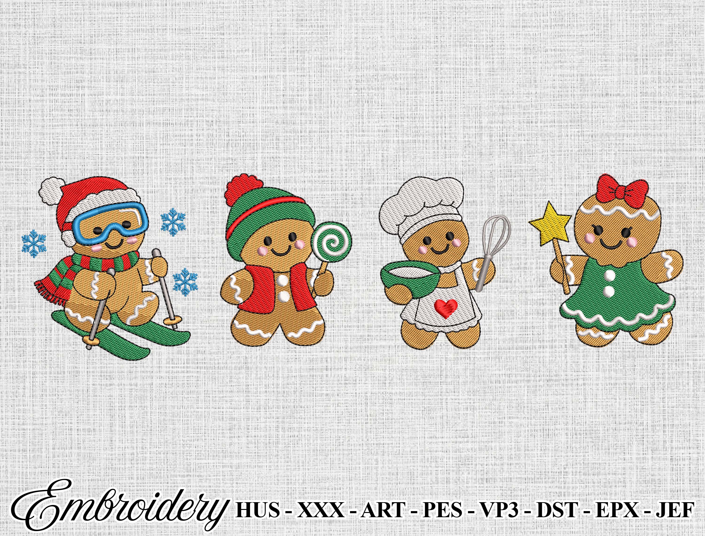 Christmas Gingerbread Embroidery Design