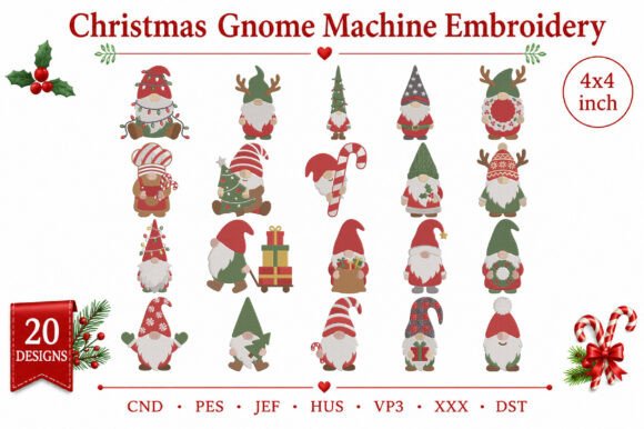 Christmas Gnome Machine Embroidery