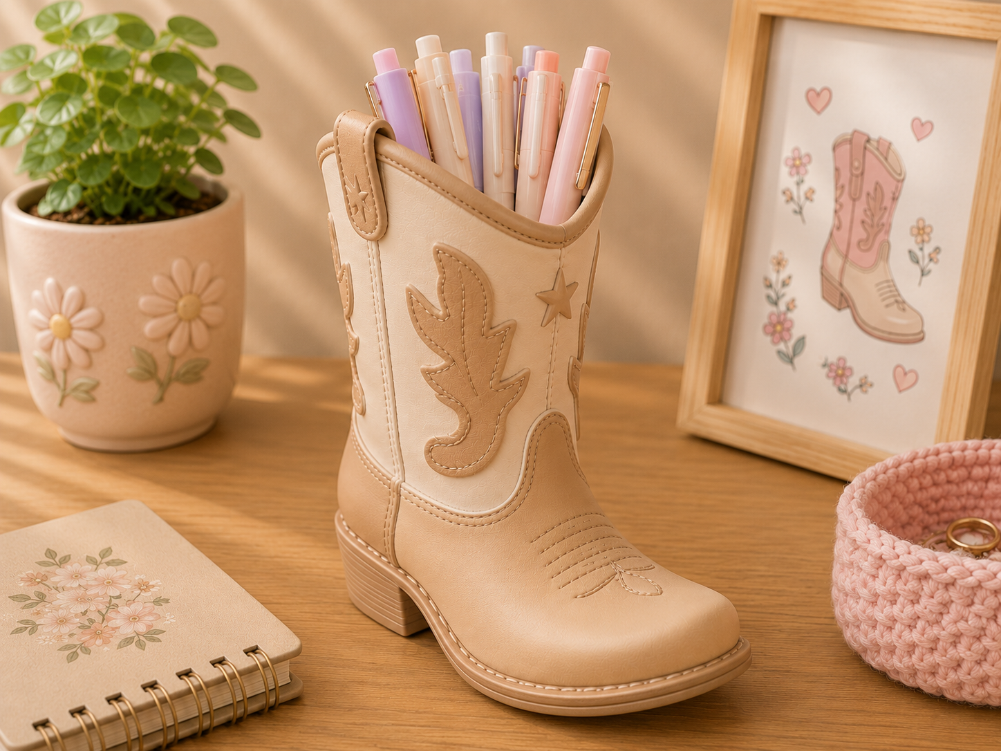 Cowboy Boot Pen Holder STL | Western Desk Organizer for 3D Printing - Image 5