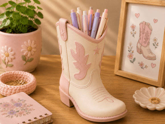 Cowboy Boot Pen Holder STL | Western Desk Organizer for 3D Printing - Image 2