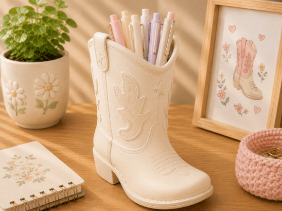 Cowboy Boot Pen Holder STL | Western Desk Organizer for 3D Printing - Image 3