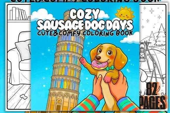 Cozy Sausage Dog Days Coloring Book