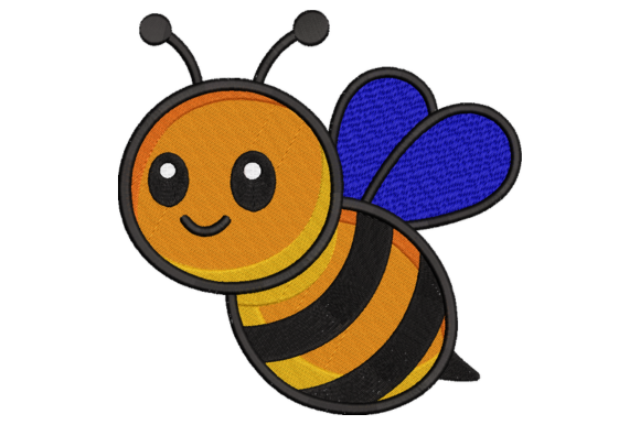 Cute Bee Embroidery Design