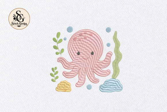 Cute Octopus Embroidery Design