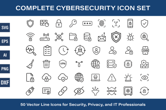 Cybersecurity Vector Icon Set SVG