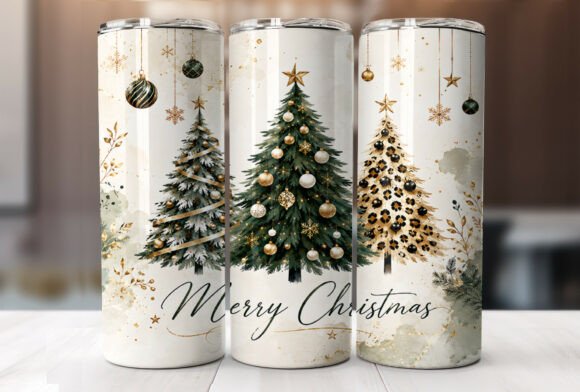 Elegant Christmas Trees 20oz Tumbler PNG