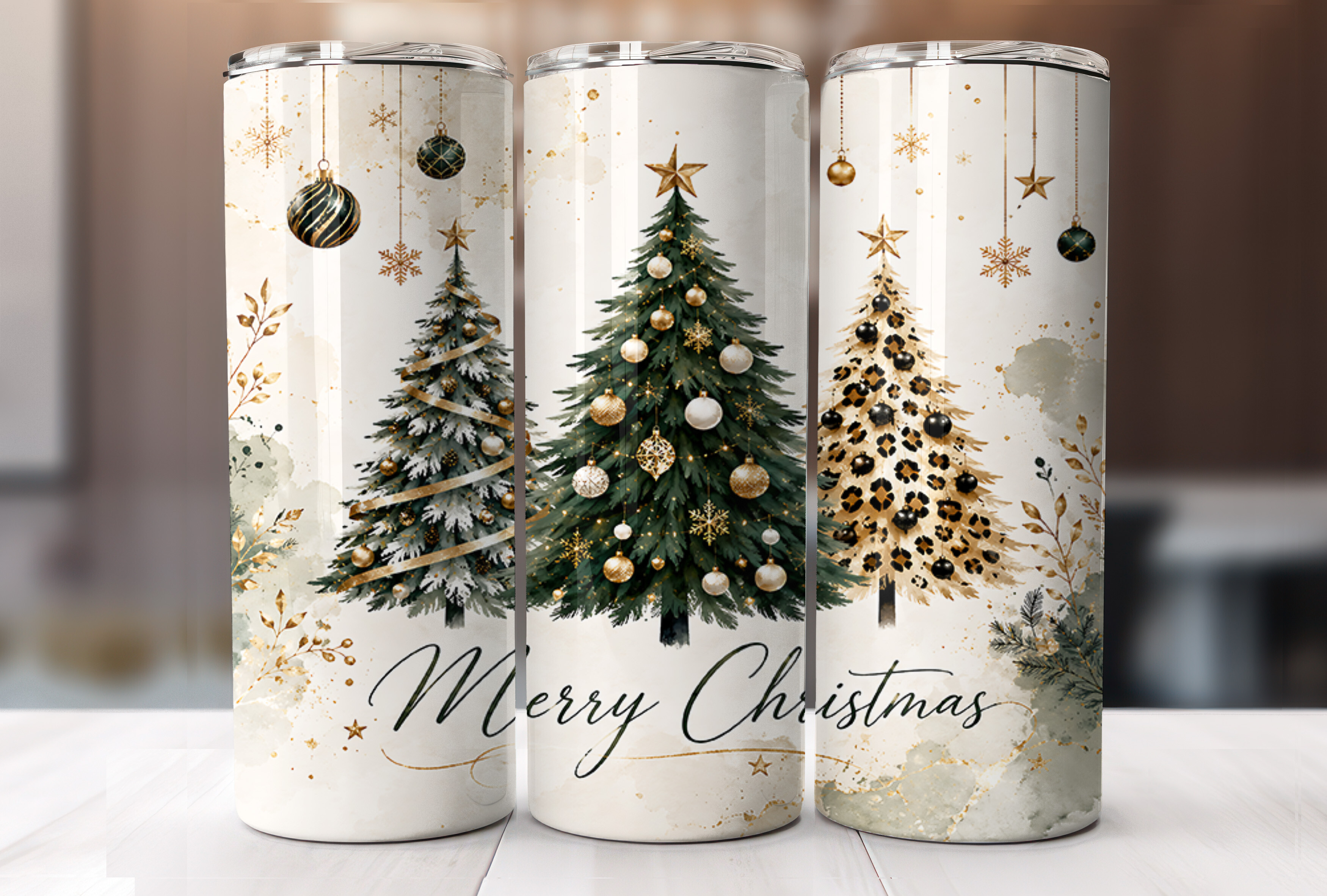 Elegant Christmas Trees 20oz Tumbler PNG