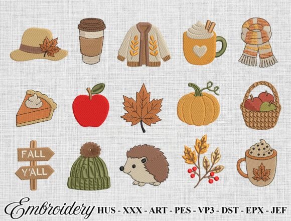 Fall Embroidery Design Bundle