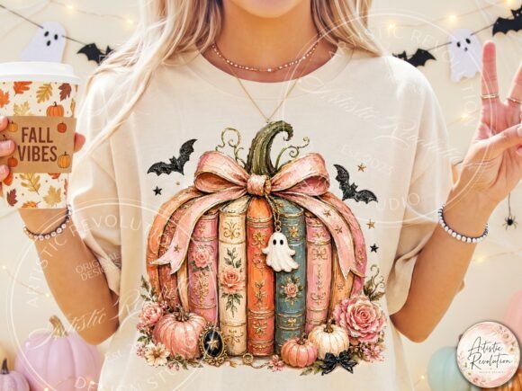 Halloween Books PNG Book Lover Pumpkin
