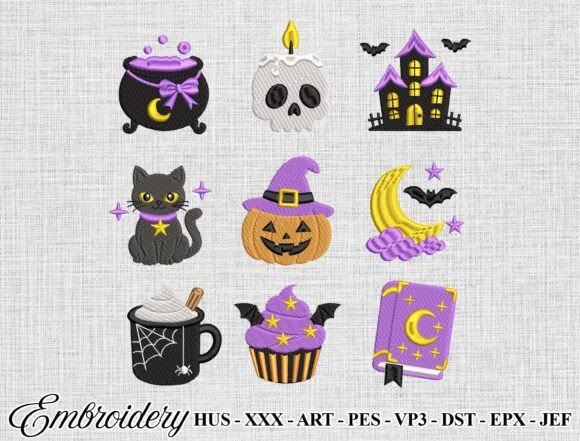 Halloween Embroidery Design Bundle