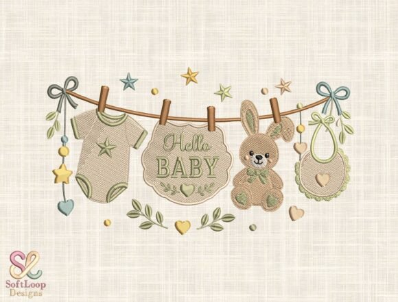 Hello Baby Embroidery Design