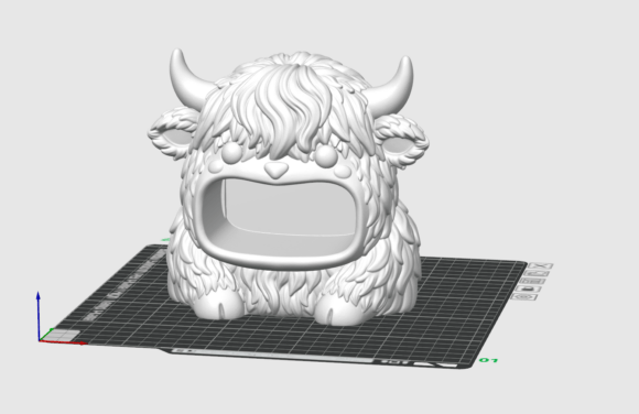 Highland Cow Sticky Note Holder STL - 3D Printable Desk Organizer - Image 3