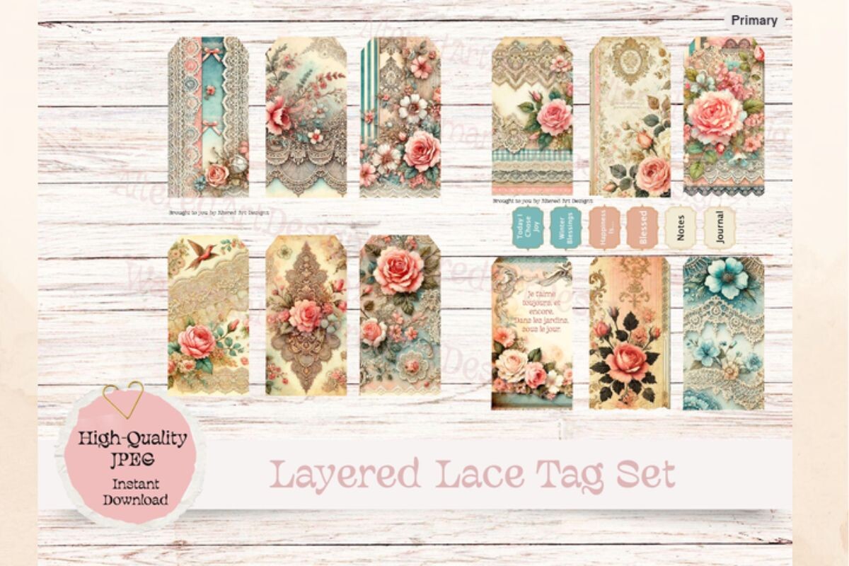 Layered Lace Tags for Journals