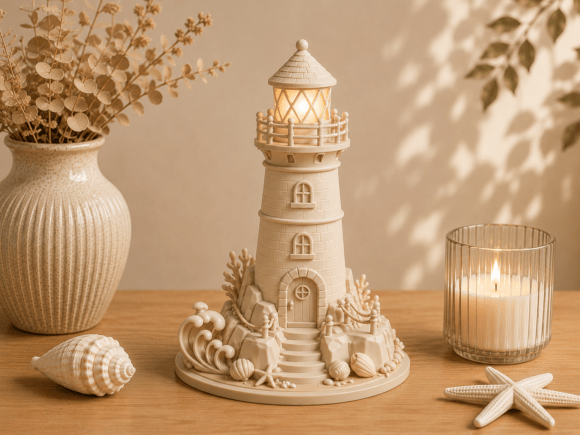 Coastal Lighthouse Decor STL - Detailed Seaside 3D Print Model - Image 2