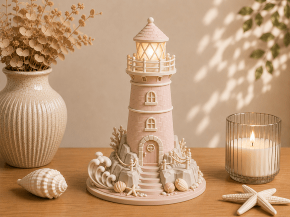 Coastal Lighthouse Decor STL - Detailed Seaside 3D Print Model - Image 3
