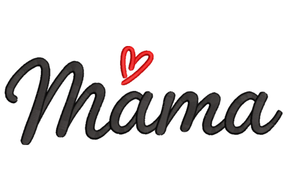 Mama Heart Embroidery Design