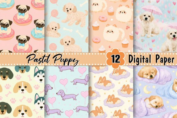 Pastel Puppy Digital Paper