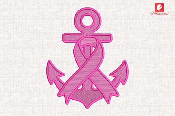 Pink Anchor Ribbon Breast Cancer