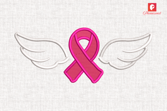 Pink Ribbon Angel Wings