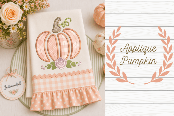 Pumpkin Applique Embroidery Design