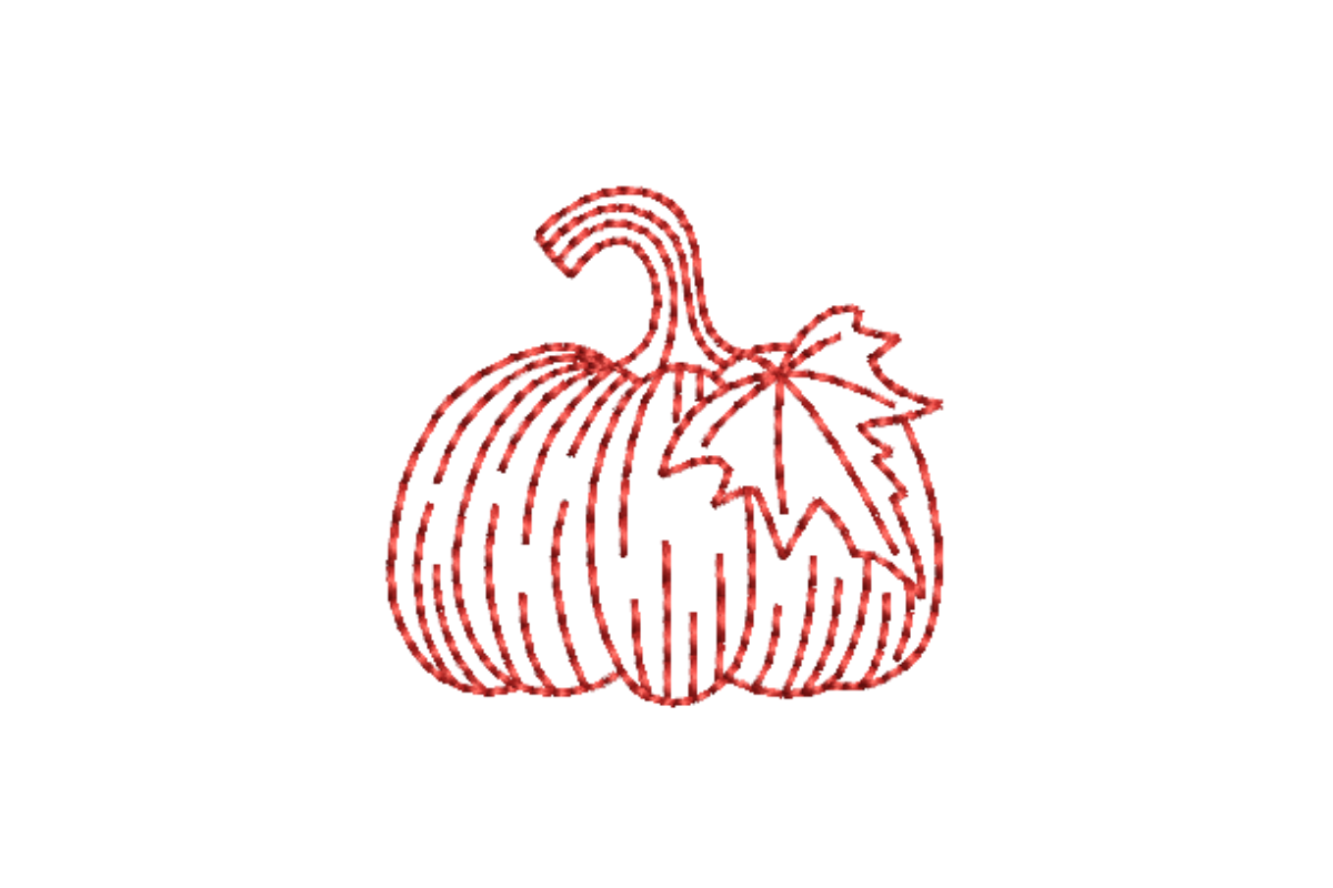Pumpkin Hand Drawn Embroidery Design