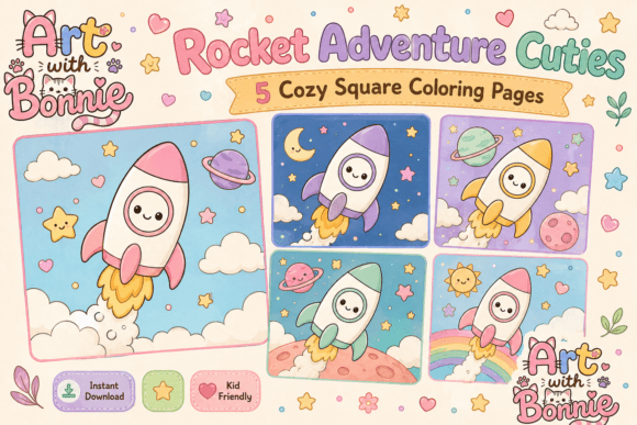 Rocket Adventure Coloring Pages for Kids