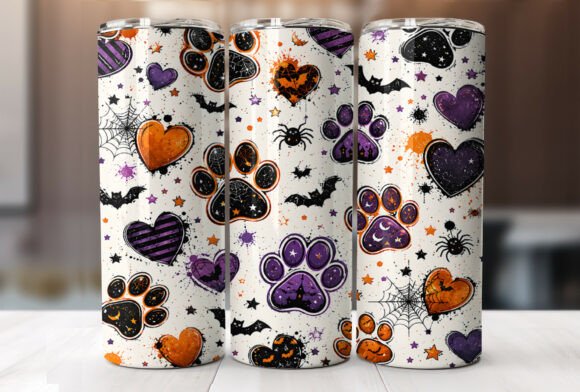 Spooky Dog Paw Halloween Tumbler Wrap