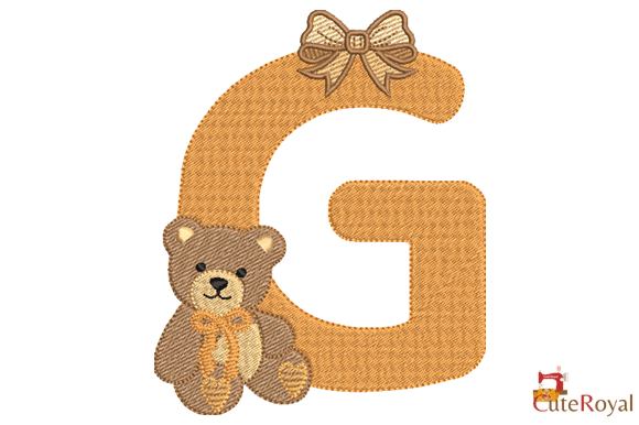 Teddy Bear Monogram Letter G – 6 Sizes