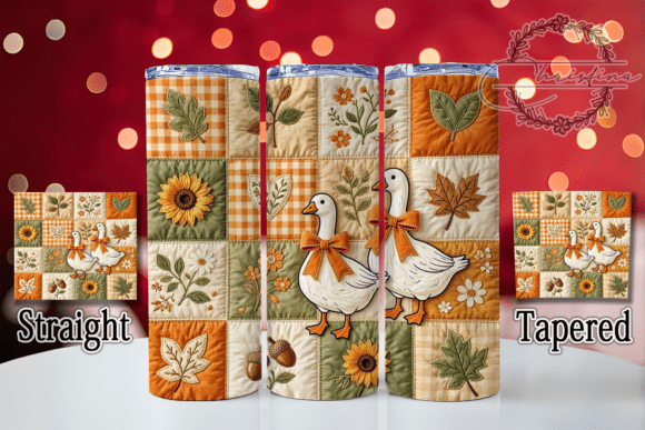 Vintage Autumn Patchwork 20oz Tumbler