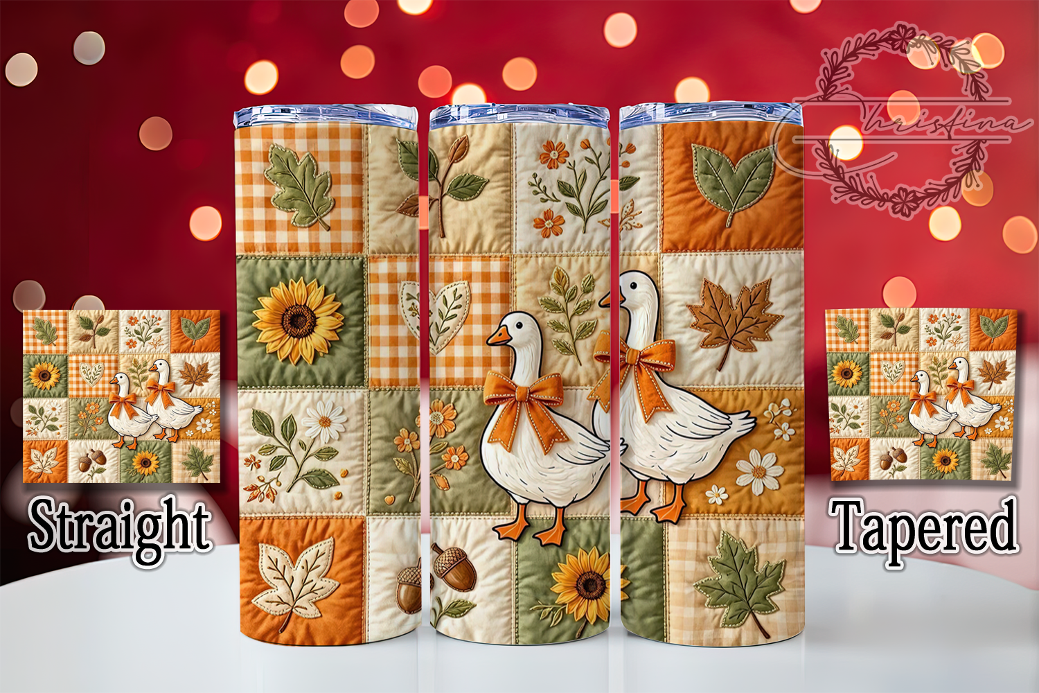 Vintage Autumn Patchwork 20oz Tumbler